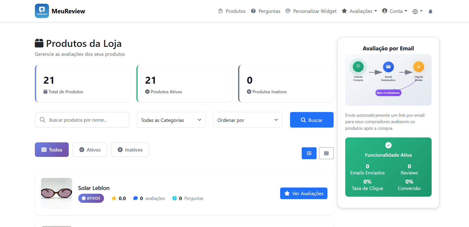 Dashboard MeuReview